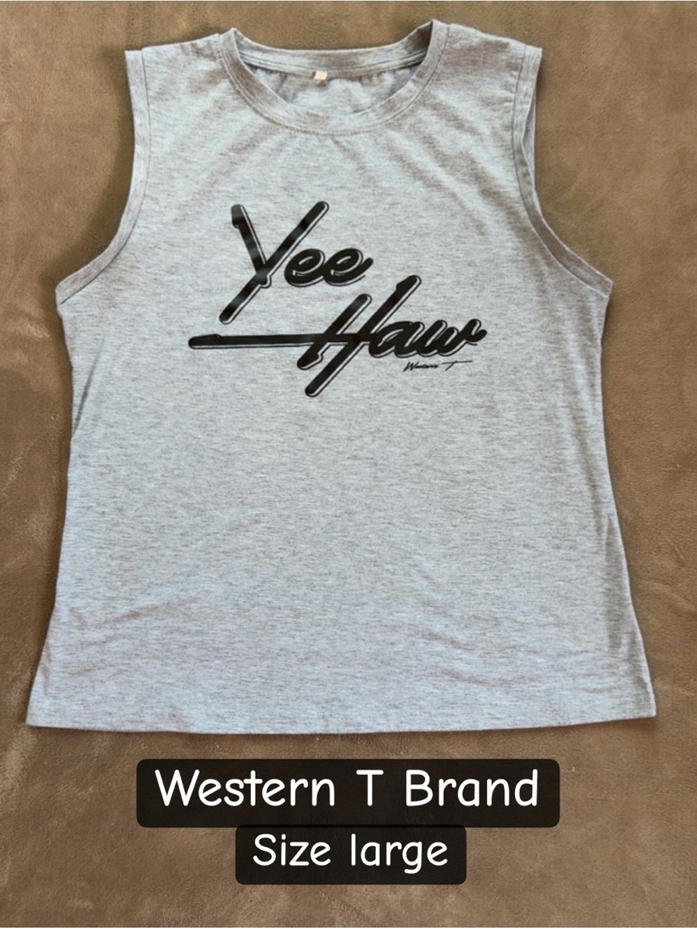 'Yee Haw' Grey Sleeveless Tank by Western T Brand